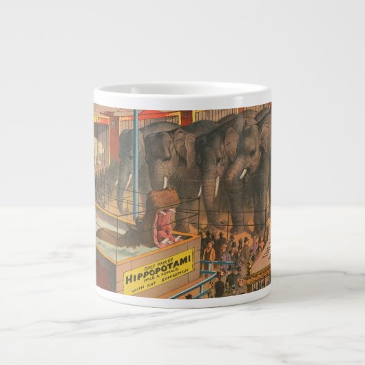 Zirkusposter, ausgestellt in einem Zelt Jumbo-Tasse (Vorderseite)