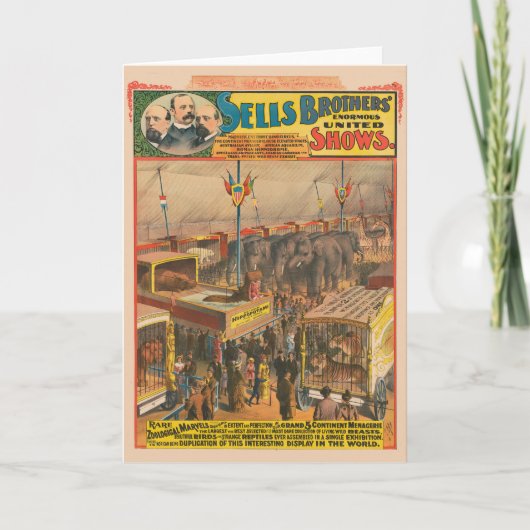 Zirkusposter, ausgestellt in einem Zelt Karte (Vorderseite)