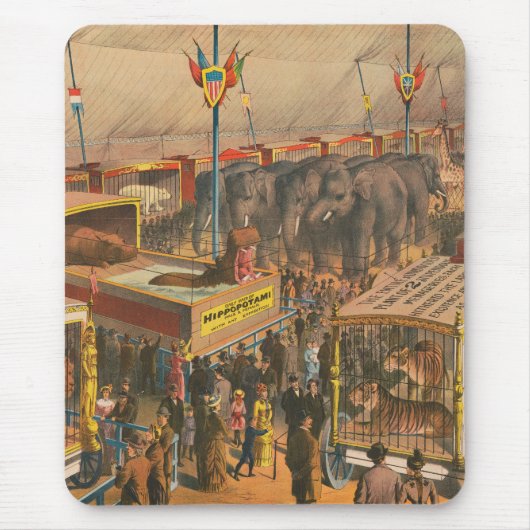 Zirkusposter, ausgestellt in einem Zelt Mousepad (Vorne)