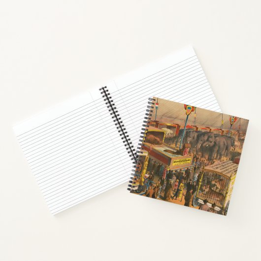 Zirkusposter, ausgestellt in einem Zelt Notizblock (Innenseite)