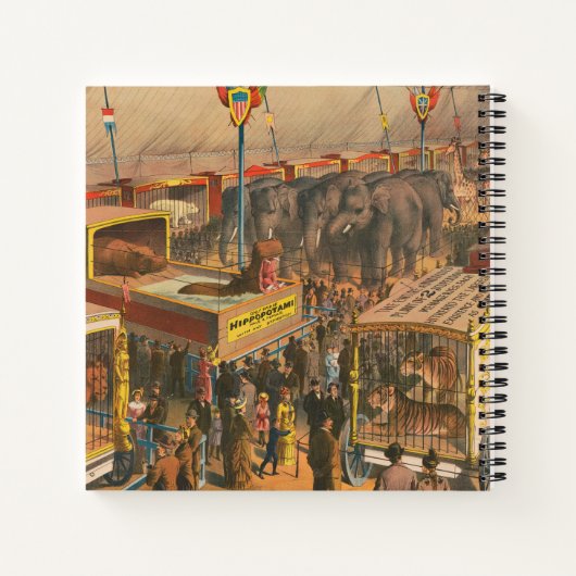 Zirkusposter, ausgestellt in einem Zelt Notizblock (Rückseite)
