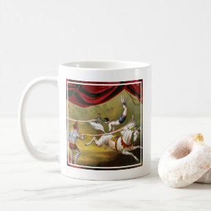 Zirkusposter, das einen Akrobaten bei einer Auffüh Kaffeetasse