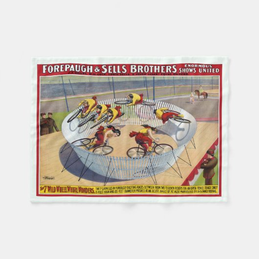 Zirkusposter der sieben Gaynells-Reitbikes Fleecedecke (Vorderseite (Horizontal))