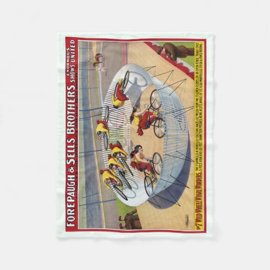Zirkusposter der sieben Gaynells-Reitbikes Fleecedecke (Vorderseite)