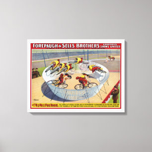 Zirkusposter der sieben Gaynells-Reitbikes Leinwanddruck