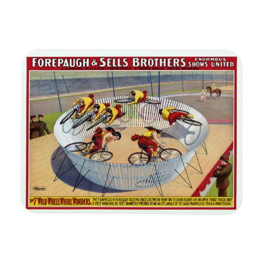 Zirkusposter der sieben Gaynells-Reitbikes Magnet (Horizontal)