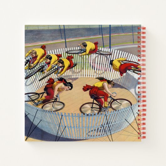 Zirkusposter der sieben Gaynells-Reitbikes Notizblock (Rückseite)