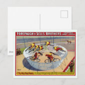 Zirkusposter der sieben Gaynells-Reitbikes Postkarte (Vorne/Hinten)