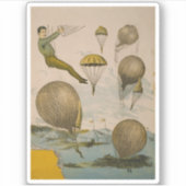 Zirkusposter einer Luftballondarstellung Aufkleber (Vorderseite)