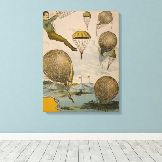Zirkusposter einer Luftballondarstellung Leinwanddruck (Insitu (Holzboden))