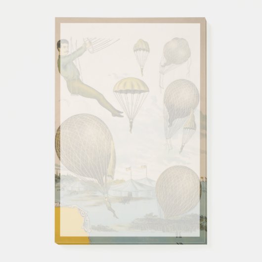 Zirkusposter einer Luftballondarstellung Post-it Klebezettel (Vorderseite)