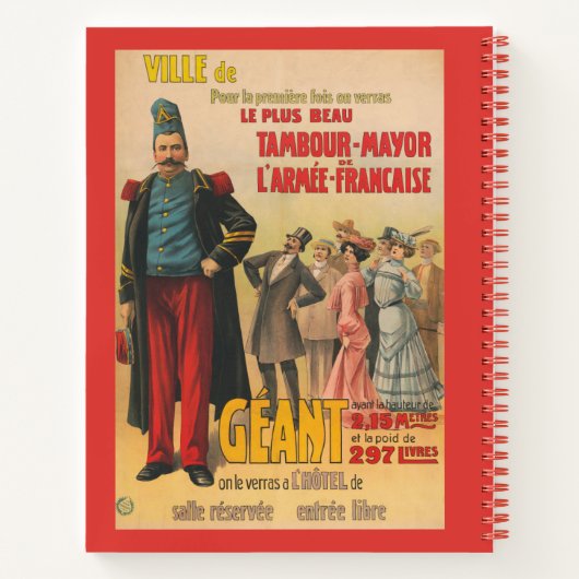 Zirkusposter eines französischen Soldaten Notizblock (Rückseite)