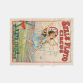 Zirkusposter eines Seilwanderers mit Sonnenschirm Fleecedecke (Vorderseite (Horizontal))