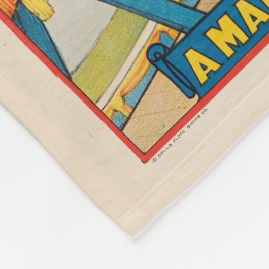 Zirkusposter eines Seilwanderers mit Sonnenschirm Fleecedecke (Ecke)