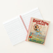 Zirkusposter eines Seilwanderers mit Sonnenschirm Notizblock (Innenseite)