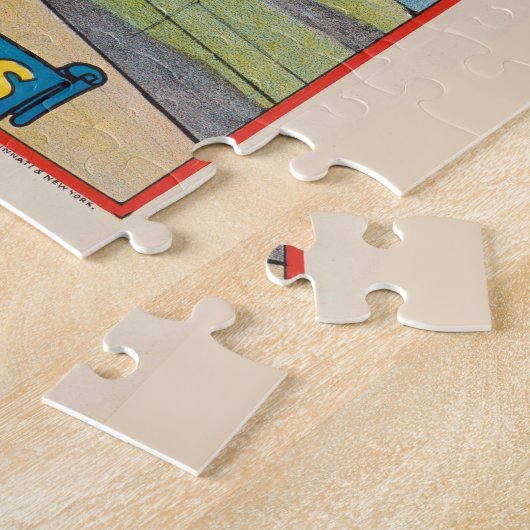 Zirkusposter eines Seilwanderers mit Sonnenschirm Puzzle (Seite)