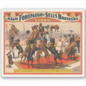 Zirkusposter großer Dänen mit Trainer Aufkleber (Vorderseite)