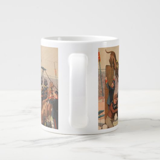 Zirkusposter großer Dänen mit Trainer Jumbo-Tasse (Rückseite)