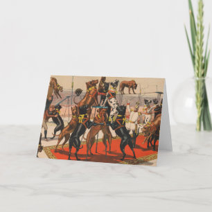 Zirkusposter großer Dänen mit Trainer Karte