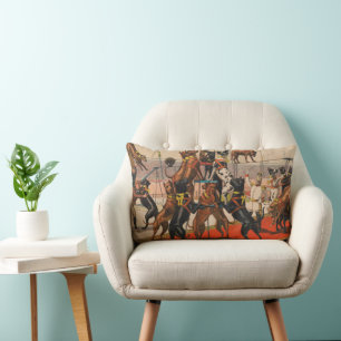 Zirkusposter großer Dänen mit Trainer Lendenkissen