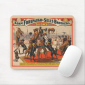 Zirkusposter großer Dänen mit Trainer Mousepad (Mit Mouse)