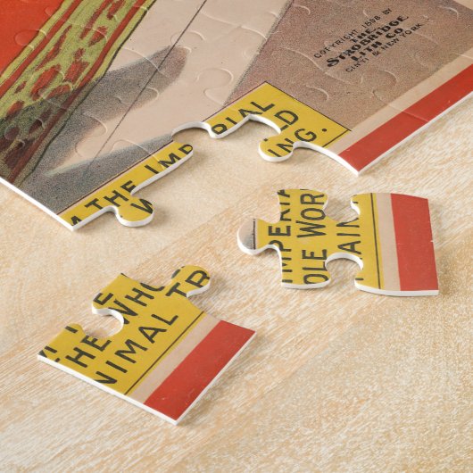 Zirkusposter großer Dänen mit Trainer Puzzle (Seite)