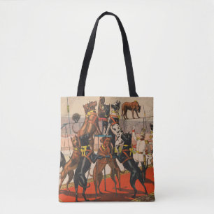 Zirkusposter großer Dänen mit Trainer Tasche