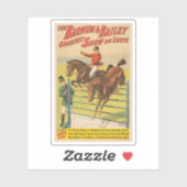 Zirkusposter mit 2 Ponys, die über ein Hindernis s Aufkleber (Blatt)