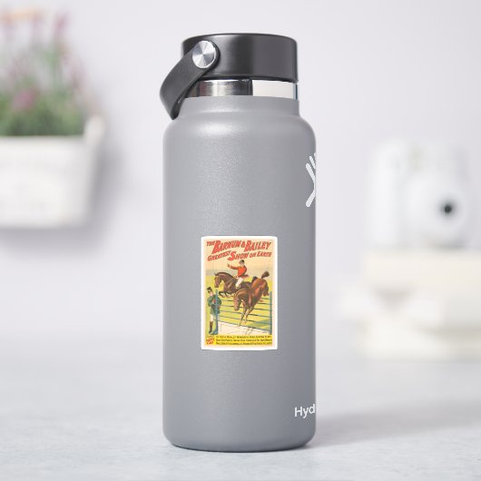 Zirkusposter mit 2 Ponys, die über ein Hindernis s Aufkleber (HydroFlask)