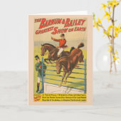 Zirkusposter mit 2 Ponys, die über ein Hindernis s Karte (Gelbe Blume)