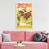 Zirkusposter mit 2 Ponys, die über ein Hindernis s Leinwanddruck (Insitu (Wohnzimmer))