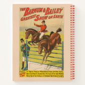 Zirkusposter mit 2 Ponys, die über ein Hindernis s Notizblock (Rückseite)