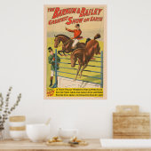 Zirkusposter mit 2 Ponys, die über ein Hindernis s Poster (Küche)