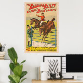 Zirkusposter mit 2 Ponys, die über ein Hindernis s Poster (Heimbüro)