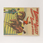 Zirkusposter mit 2 Ponys, die über ein Hindernis s Puzzle (Horizontal)