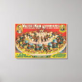 Zirkusposter mit 63 Darstellenden Pferden in einem Leinwanddruck (Vorderseite)