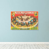 Zirkusposter mit 63 Darstellenden Pferden in einem Leinwanddruck (Insitu (Holzboden))