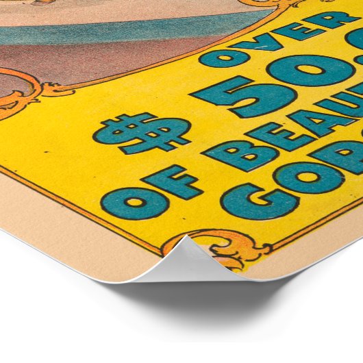 Zirkusposter mit 63 Darstellenden Pferden in einem Poster (Ecke)