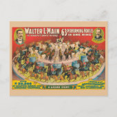 Zirkusposter mit 63 Darstellenden Pferden in einem Postkarte (Vorderseite)