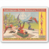 Zirkusposter mit Acrobatic Acts, Circa 1899. Aufkleber (Vorderseite)