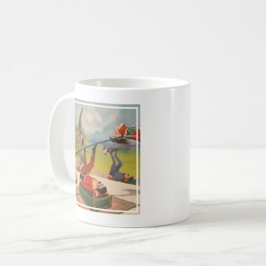 Zirkusposter mit Acrobatic Acts, Circa 1899. Kaffeetasse (Vorderseite Links)