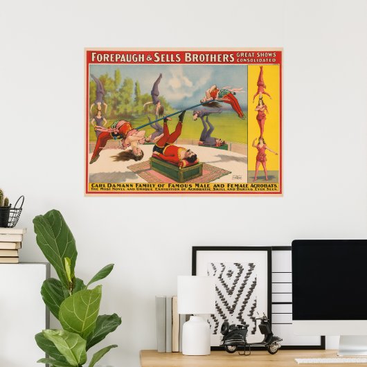 Zirkusposter mit Acrobatic Acts, Circa 1899. Poster (Heimbüro)