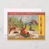 Zirkusposter mit Acrobatic Acts, Circa 1899. Postkarte (Vorne/Hinten)