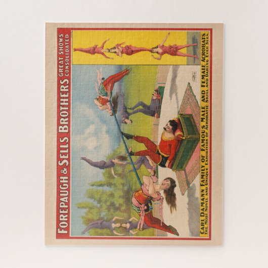 Zirkusposter mit Acrobatic Acts, Circa 1899. Puzzle (Vertikal)