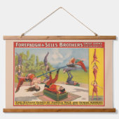 Zirkusposter mit Acrobatic Acts, Circa 1899. Wandteppich Mit Holzrahmen (Vorne)