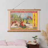 Zirkusposter mit Acrobatic Acts, Circa 1899. Wandteppich Mit Holzrahmen (Schlafzimmer)