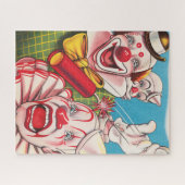 Zirkusposter mit Clown-Gesichtern und Feuerriss Puzzle (Horizontal)