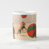 Zirkusposter mit Clowns mit Darstellenden Hunden Jumbo-Tasse (Vorderseite)