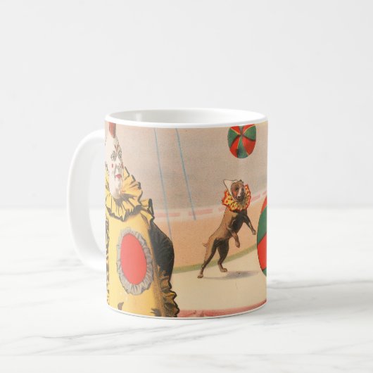 Zirkusposter mit Clowns mit Darstellenden Hunden Kaffeetasse (Vorderseite Links)