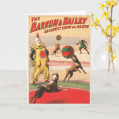 Zirkusposter mit Clowns mit Darstellenden Hunden Karte (Gelbe Blume)